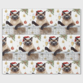 Tennis Christmas Party Themed for Cat Lovers Cadeaupapier (Vlak)