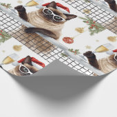 Tennis Christmas Party Themed for Cat Lovers Cadeaupapier (Hoek)