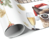 Tennis Christmas Party Themed for Cat Lovers Cadeaupapier (Rol Hoek)