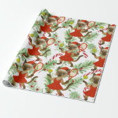 Tennis Christmas themed fir Siamese cat Lovers Cadeaupapier (Uitgerold)