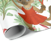 Tennis Christmas themed fir Siamese cat Lovers Cadeaupapier (Rol Hoek)