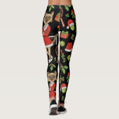 Tennis Christmas themed fir Siamese cat Lovers  Leggings (Achterkant)