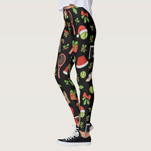 Tennis Christmas themed fir Siamese cat Lovers  Leggings (Links)