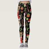 Tennis Christmas themed fir Siamese cat Lovers  Leggings (Voorkant)