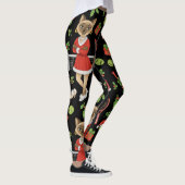 Tennis Christmas themed fir Siamese cat Lovers  Leggings (Rechts)