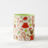 Tennis Christmas themed fir Siamese cat Lovers Tweekleurige Koffiemok (Center)