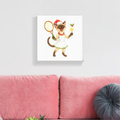 Tennis Christmas themed for Cat Lovers  Canvas Afdruk (Insitu (Woonkamer))