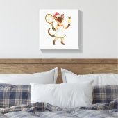 Tennis Christmas themed for Cat Lovers  Canvas Afdruk (Insitu (Slaapkamer))