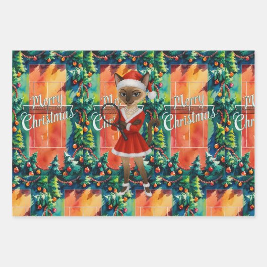 Tennis Christmas themed for Cat Lovers Inpakpapier Vel (Voorkant 3)