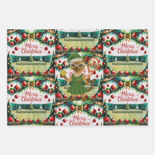 Tennis Christmas themed for Cat Lovers Inpakpapier Vel (Voorkant)