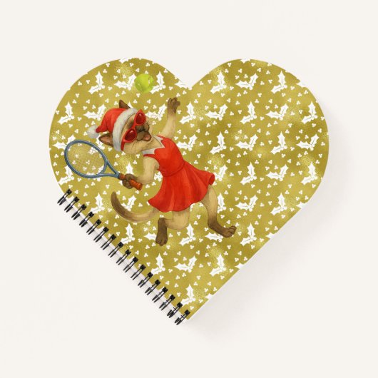 Tennis Christmas themed for Cat Lovers  Notitieboek (Voorkant)