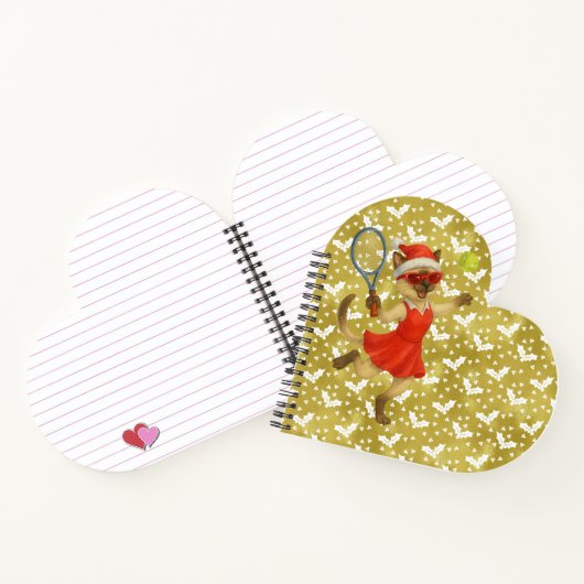 Tennis Christmas themed for Cat Lovers  Notitieboek (Binnen)