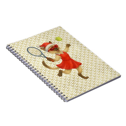Tennis Christmas themed for Cat Lovers  Notitieboek (Rechterzijde)