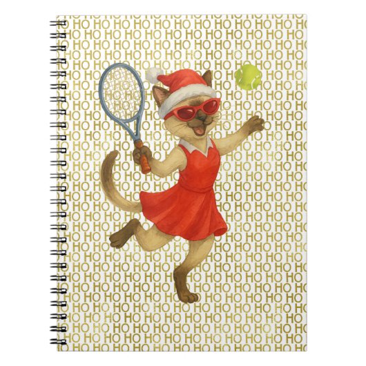 Tennis Christmas themed for Cat Lovers  Notitieboek (Voorkant)