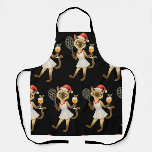 Tennis Christmas themed for Cat Lovers  Schort (Voorkant)