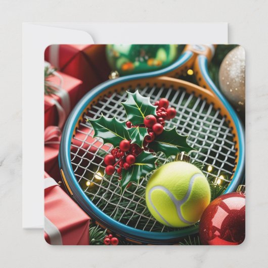 Tennis Christmas Themed for Player Feestdagenkaart (Voorkant)