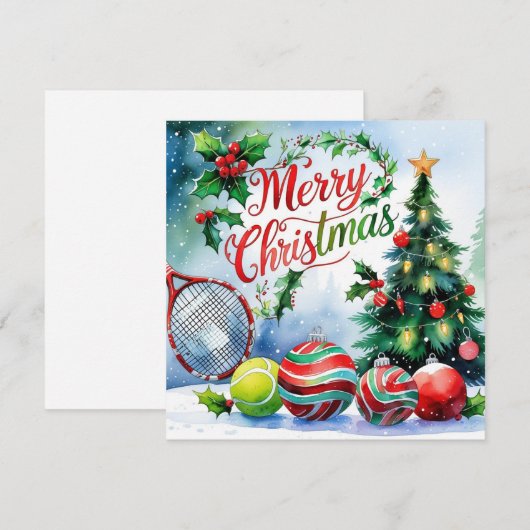 Tennis Christmas Themed for Player  Feestdagenkaart (Voorkant / Achterkant)