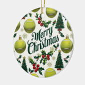 Tennis Christmas themed for Player Keramisch Ornament (Links)