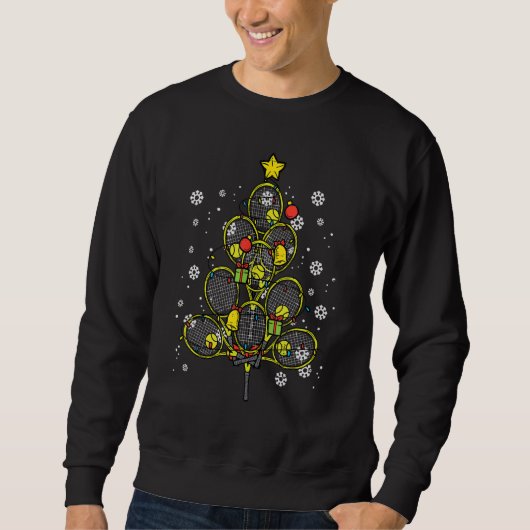 Tennis Christmas Tree Xmas Player Boys Girls Men W Trui (Voorkant)