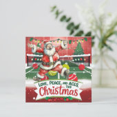 Tennis Christmas with Sabta and tennis ball Feestdagenkaart (Staand voorkant)