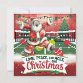 Tennis Christmas with Sabta and tennis ball Feestdagenkaart (Voorkant)