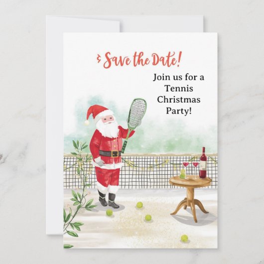 Tennis Christmas with Santa Claus at Court Kaart (Voorkant)