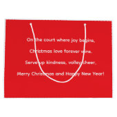 Tennis Christmas with Santa Claus Groot Cadeauzakje (Achterkant)