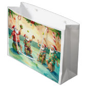 Tennis Christmas with Santa Claus Groot Cadeauzakje (Voorkant Gekanteld)