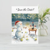 Tennis Christmas with Snowman  Kaart (Staand voorkant)