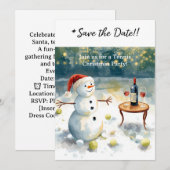 Tennis Christmas with Snowman  Kaart (Voorkant / Achterkant)