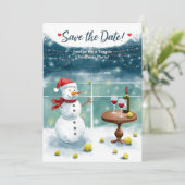 Tennis Christmas with Snowman  Kaart (Staand voorkant)