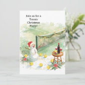 Tennis Christmas with Snowman  Kaart (Staand voorkant)