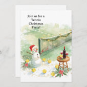 Tennis Christmas with Snowman  Kaart (Voorkant / Achterkant)