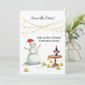 Tennis Christmas with Snowman Kaart (Staand voorkant)