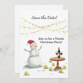 Tennis Christmas with Snowman Kaart (Voorkant / Achterkant)