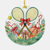 Tennis Christmas with tennis ball  Keramisch Ornament (Achterkant)