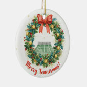 Tennis Christmas with tennis ball  Keramisch Ornament (Rechts)
