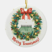 Tennis Christmas with tennis ball  Keramisch Ornament (Voorkant)