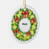 Tennis Christmas with tennis ball  Keramisch Ornament (Rechts)