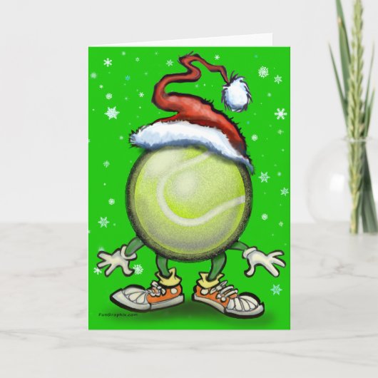 Tennis Chrsitmas Feestdagen Kaart (Voorkant)