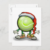Tennis Chrsitmas Feestdagenkaart (Voorkant / Achterkant)