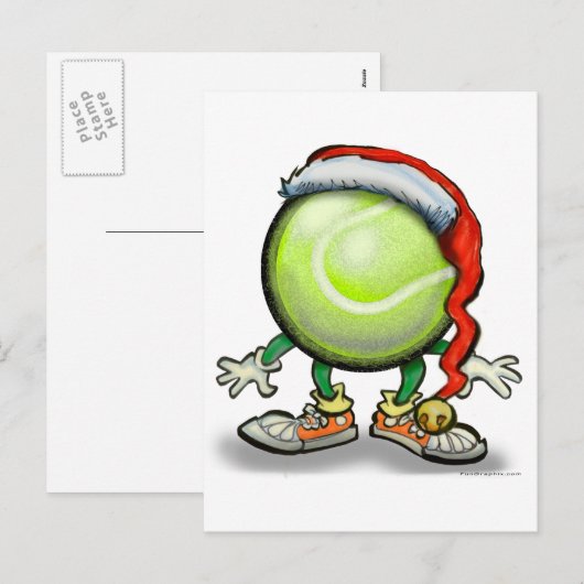 Tennis Chrsitmas Feestdagenkaart (Voorkant / Achterkant)