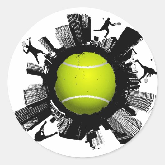 Tennis City Ronde Sticker (Voorkant)