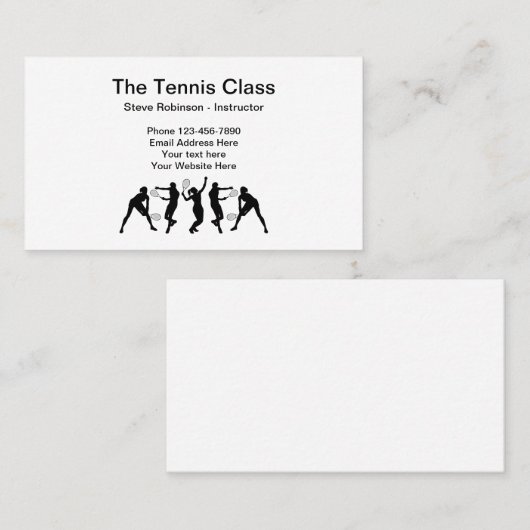 Tennis Class Instructor Visitekaartje (Voorkant / Achterkant)