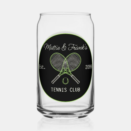 Tennis Club Bar Lounge Bier Can Blikvorm Glas (Voorkant)