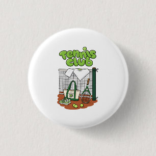 Tennis Club Classic Sports Grafisch – Groene Tenni Ronde Button 3,2 Cm
