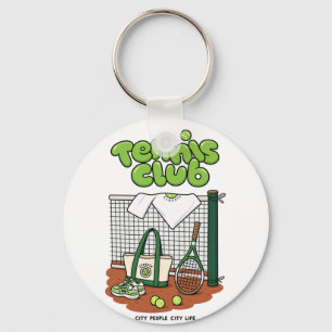 Tennis Club Classic Sports Grafisch – Groene Tenni Sleutelhanger