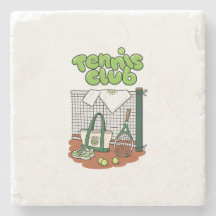 Tennis Club Classic Sports Grafisch – Groene Tenni Stenen Onderzetter