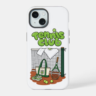 Tennis Club Classic Sports GraphiPhone / iPad hoes iPhone 15 Case