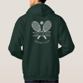 Tennis Club Coach Naam Team Logo Hoodie (Achterkant)